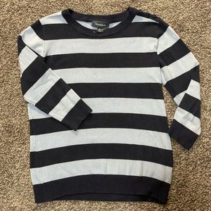 BEST OFFER ModCloth Quarter Sleeve Striped Blue Sweater Buttons On Shoulder